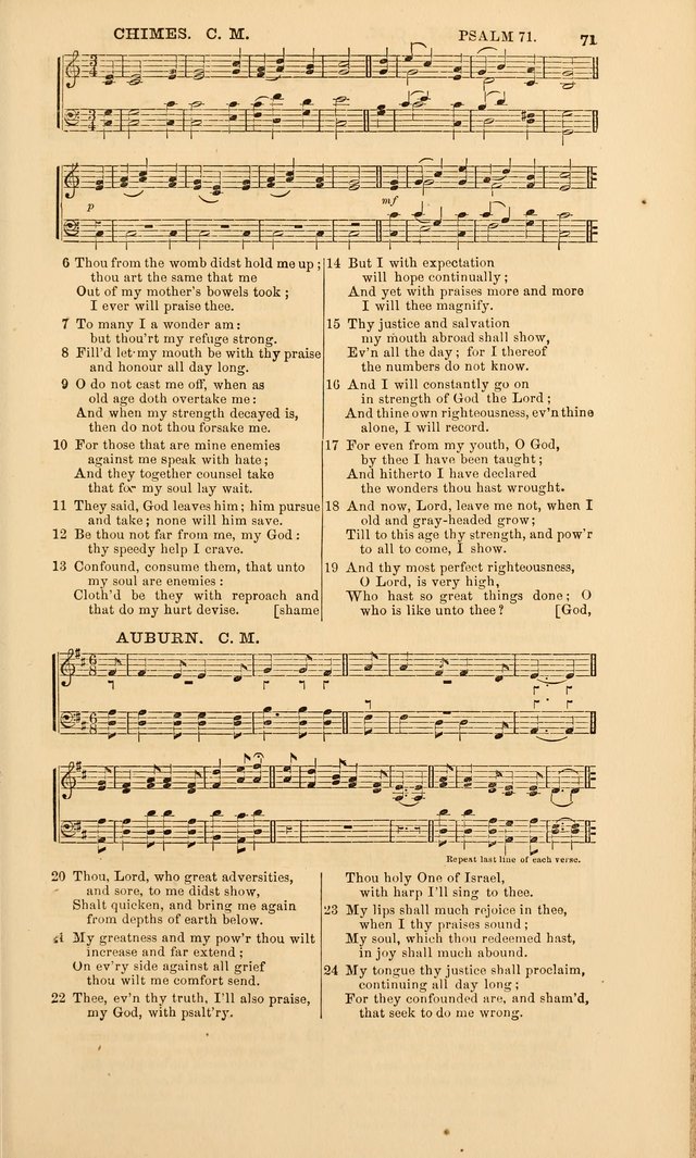 The Psalms of David: with a selection of standard music appropriately arranged according to sentiment of each Psalm or portion of Psalm (8th ed.) page 71