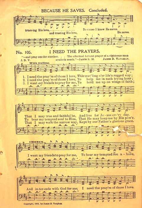 Praise Evangel: for Sunday-schools, revivals, singing-schools, conventions and general use in Christian work and worship page 105