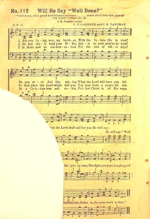 Praise Evangel: for Sunday-schools, revivals, singing-schools, conventions and general use in Christian work and worship page 112