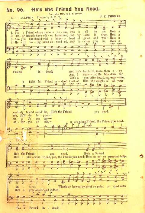 Praise Evangel: for Sunday-schools, revivals, singing-schools, conventions and general use in Christian work and worship page 96