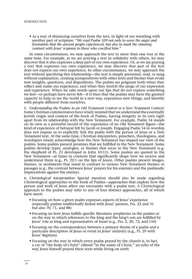 Psalms for All Seasons: a complete Psalter for worship page vi