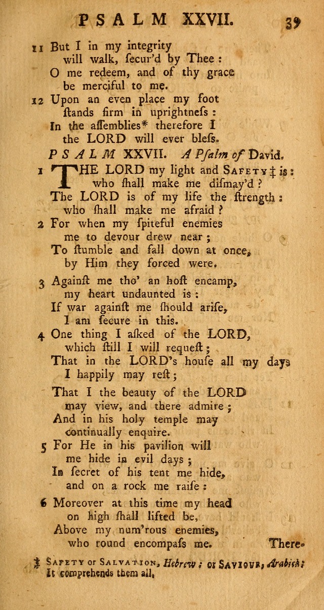 The Psalms Hymns and Spiritual Songs of the Old and New Testament, faithfully translated into English Metre: being the New-England Psalm-Book, revised and improved... (2nd ed.) page 39