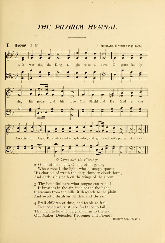 The Pilgrim Hymnal page 1