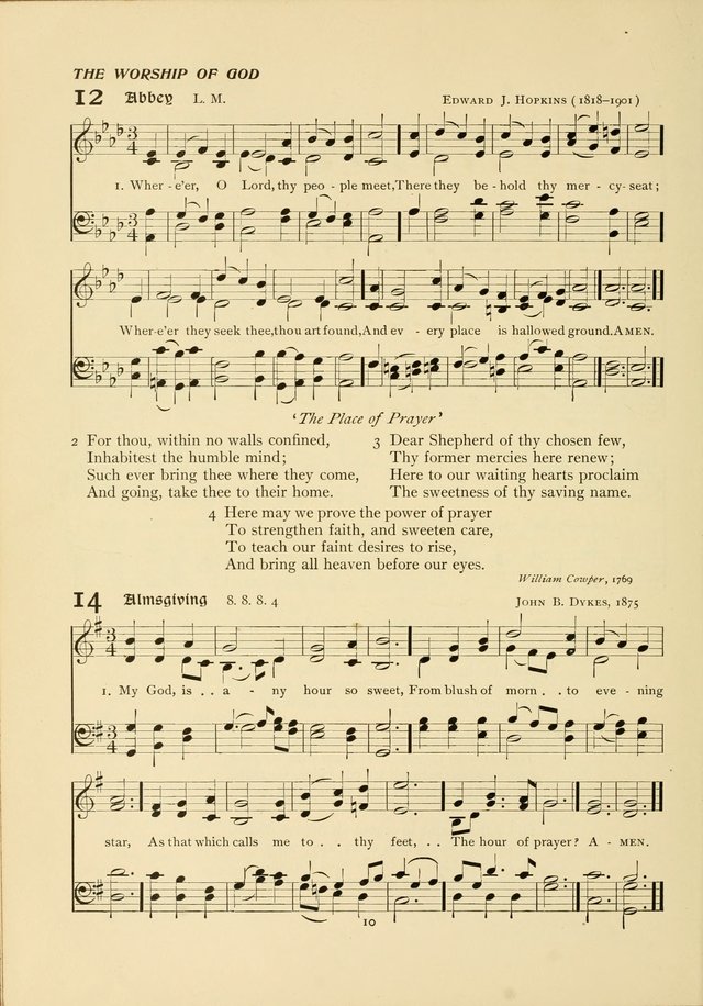 The Pilgrim Hymnal page 10