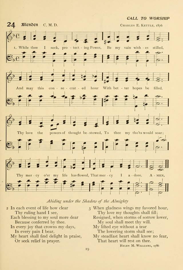 The Pilgrim Hymnal page 19