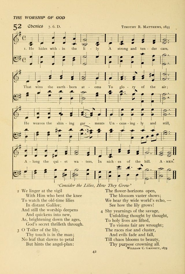 The Pilgrim Hymnal page 42