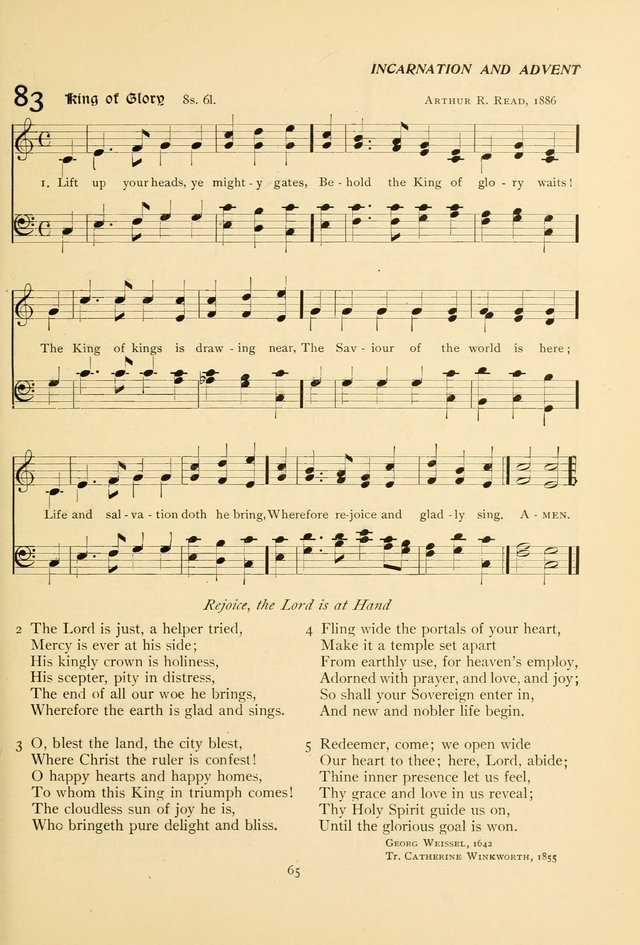 The Pilgrim Hymnal page 65