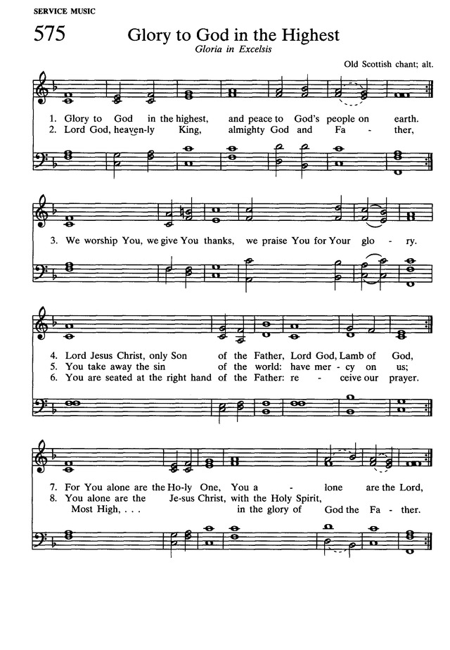 glory to god guitar chords