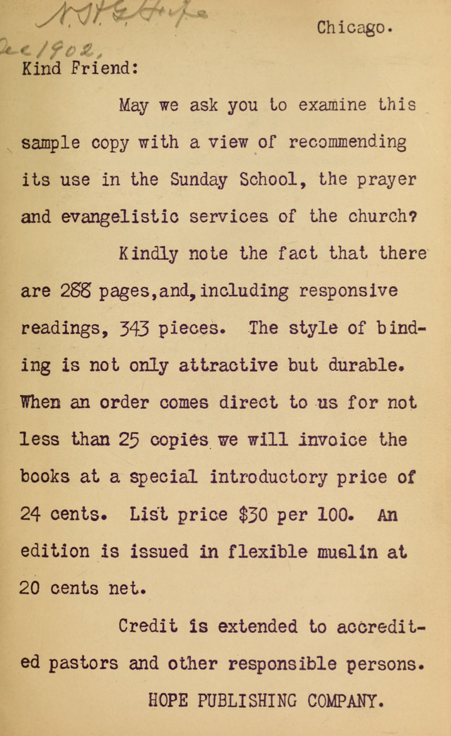 Pentecostal Hymns No. 3: A winnowed collection for evangelical services, young people