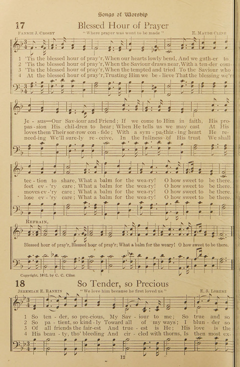 Popular Hymns No. 3: popular songs and standard hymns, suitable for the Bible school, church services, Christian Endeavor, evangelistic meetings and for the family circle page 12