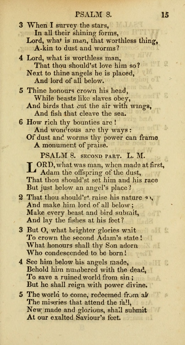 Psalms and Hymns Adapted to Public Worship, and Approved by the General Assembly of the Presbyterian Church in the United States of America page 15