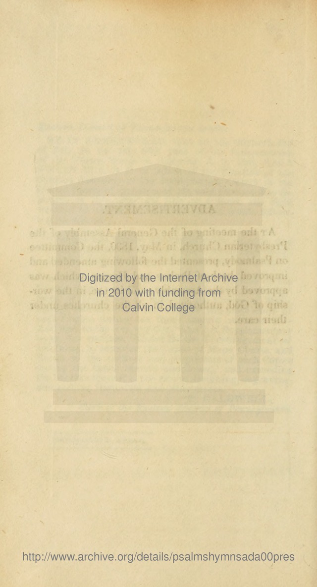 Psalms and Hymns Adapted to Public Worship, and Approved by the General Assembly of the Presbyterian Church in the United States of America page 4