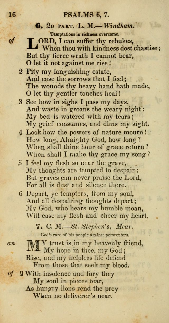 Psalms and Hymns, Adapted to Public Worship: and approved by the General Assembly of the Presbyterian Church in the United States of America: the latter being arranged according to subjects... page 16