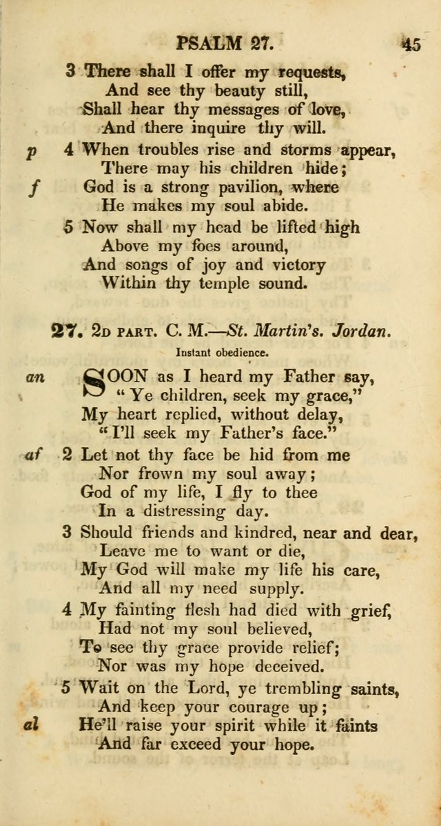 Psalms and Hymns, Adapted to Public Worship: and approved by the General Assembly of the Presbyterian Church in the United States of America: the latter being arranged according to subjects... page 45