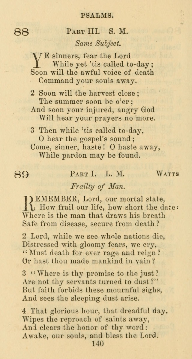 Psalms and Hymns: adapted to social, private and public worship in the Cumberland Presbyterian Chruch page 140