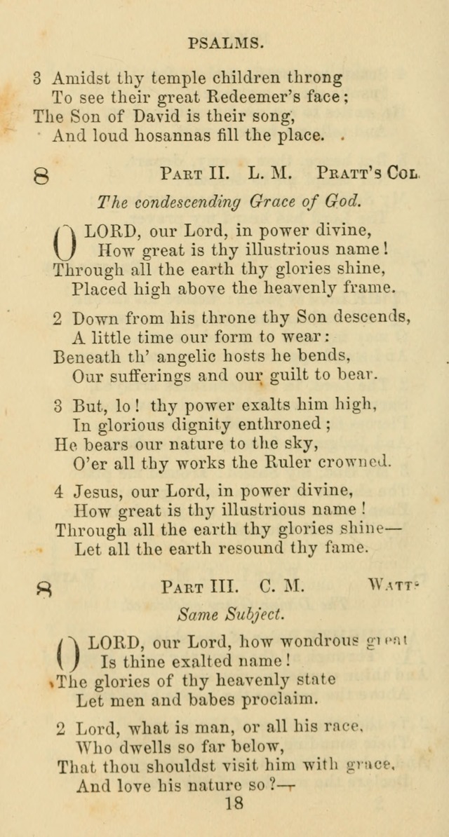 Psalms and Hymns: adapted to social, private and public worship in the Cumberland Presbyterian Chruch page 18