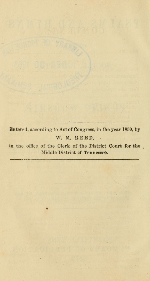 Psalms and Hymns: adapted to social, private and public worship in the Cumberland Presbyterian Chruch page 2