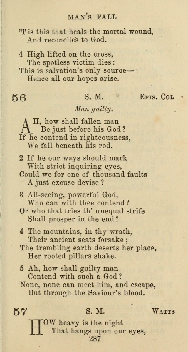 Psalms and Hymns: adapted to social, private and public worship in the Cumberland Presbyterian Chruch page 287