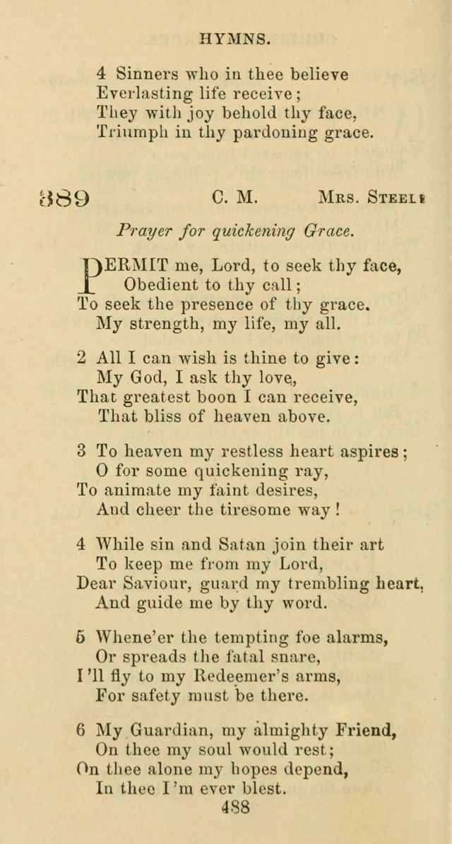 Psalms and Hymns: adapted to social, private and public worship in the Cumberland Presbyterian Chruch page 488