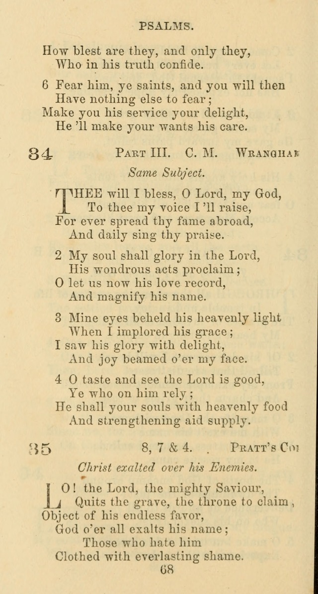 Psalms and Hymns: adapted to social, private and public worship in the Cumberland Presbyterian Chruch page 68