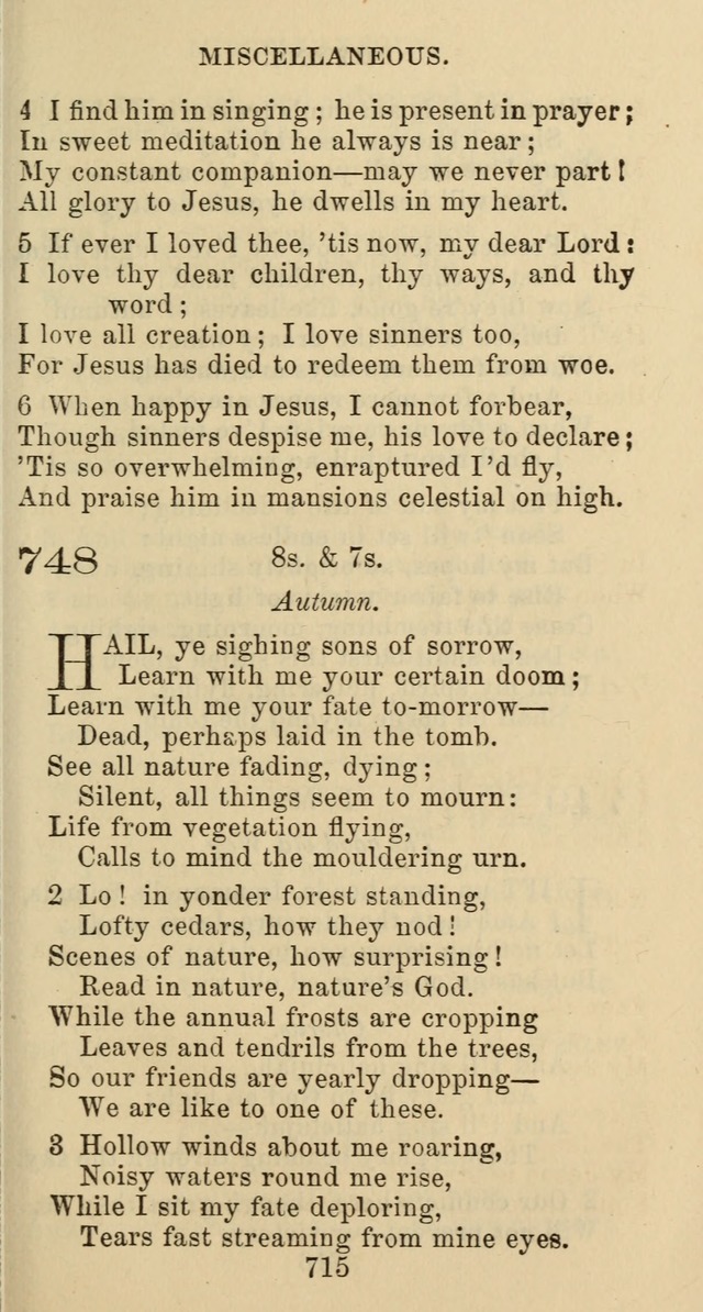 Psalms and Hymns: adapted to social, private and public worship in the Cumberland Presbyterian Chruch page 715