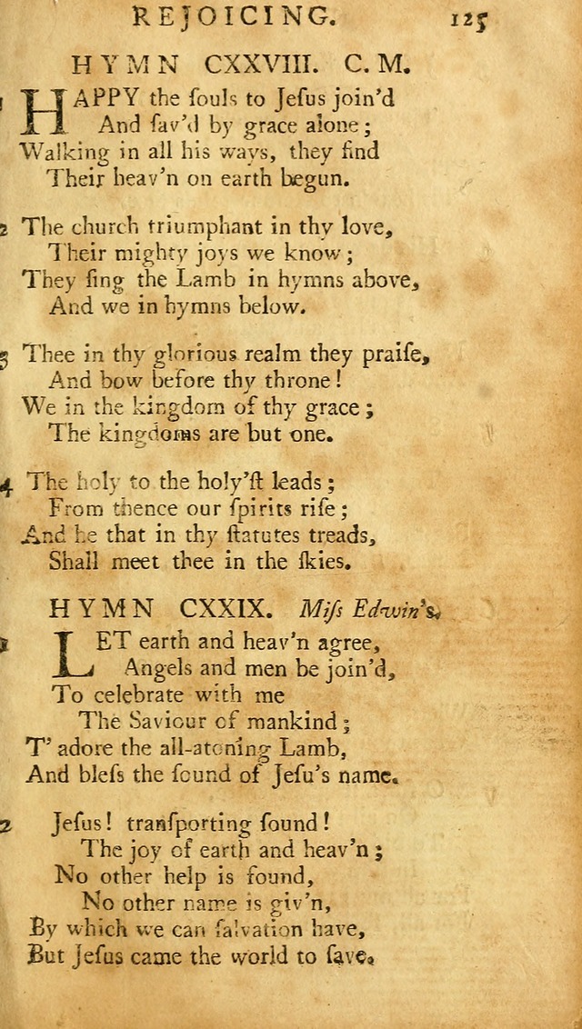 A Pocket hymn-book, designed as a constant companion for the pious: collected from various authors (11th ed.) page 125