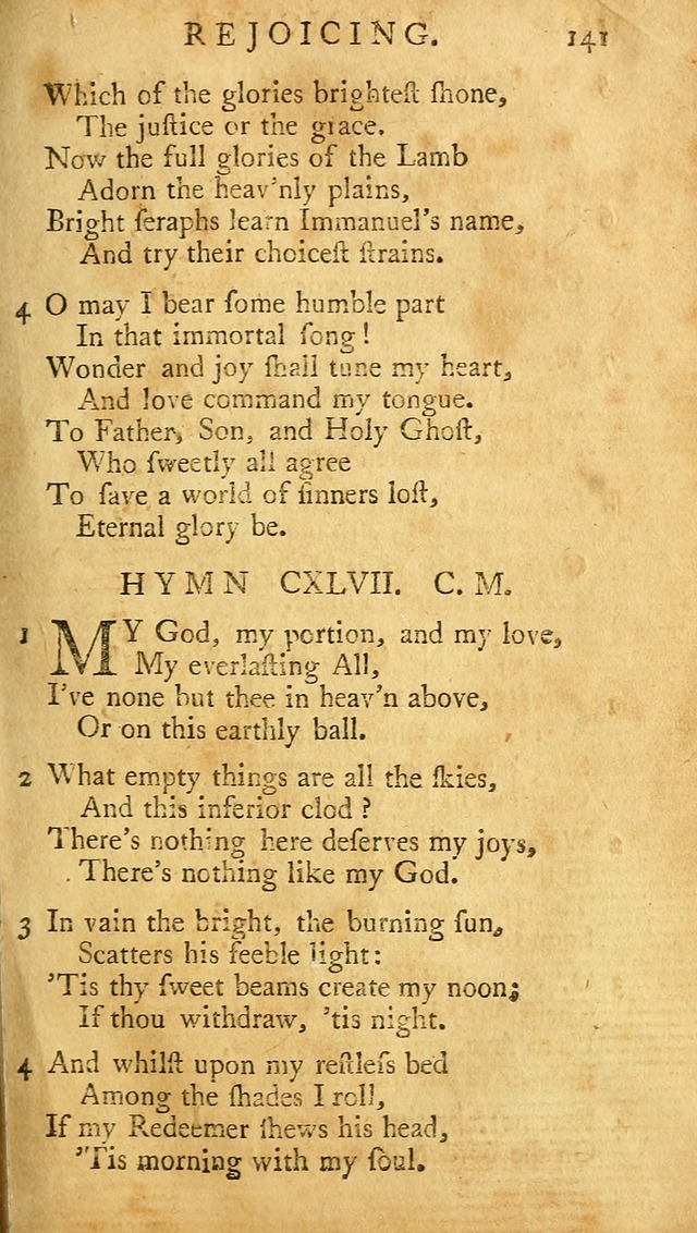 A Pocket hymn-book, designed as a constant companion for the pious: collected from various authors (11th ed.) page 141