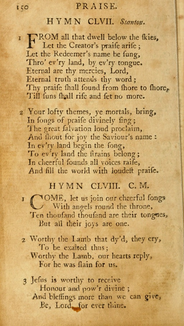 A Pocket hymn-book, designed as a constant companion for the pious: collected from various authors (11th ed.) page 150