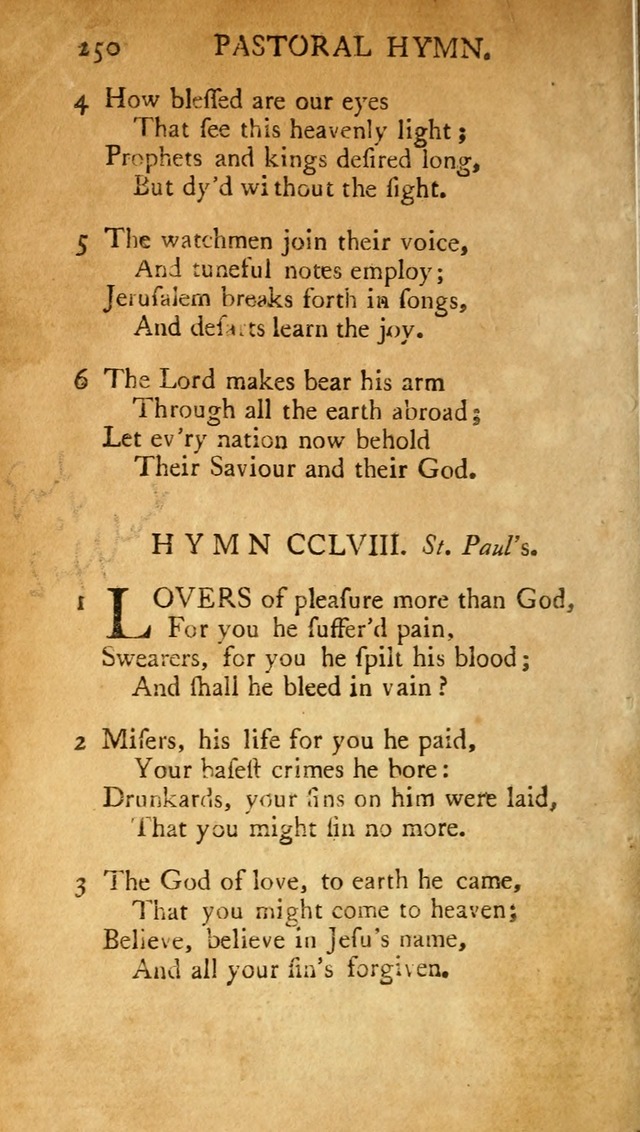 A Pocket hymn-book, designed as a constant companion for the pious: collected from various authors (11th ed.) page 250