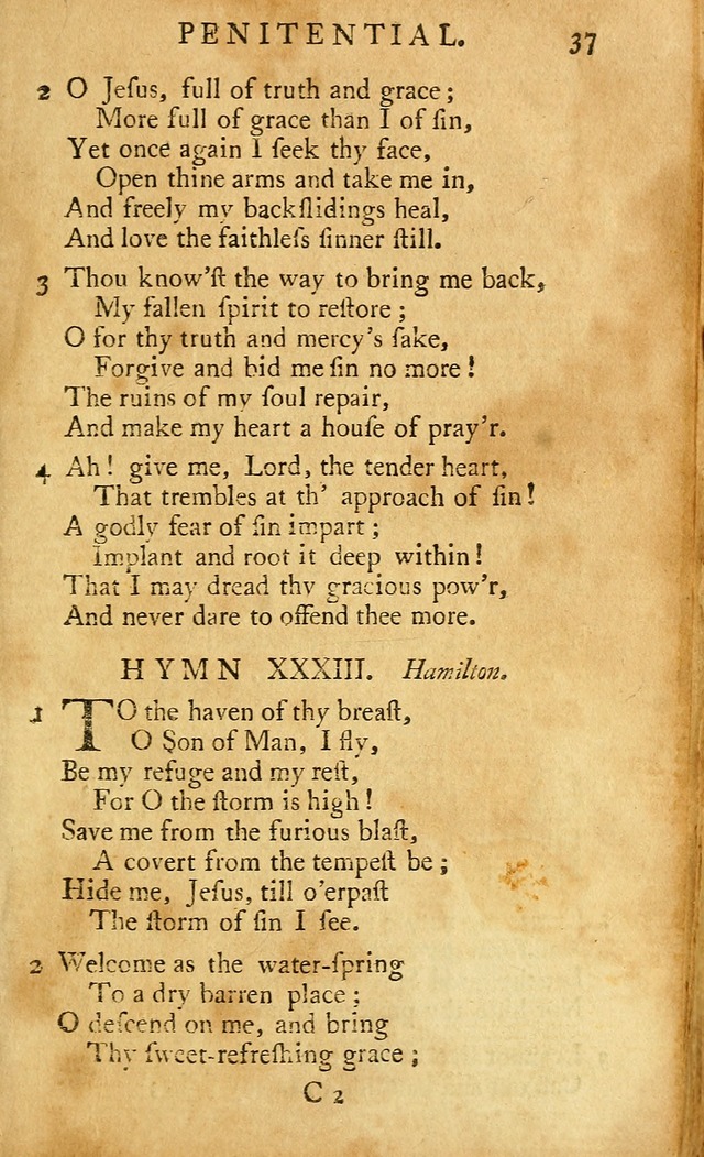 A Pocket hymn-book, designed as a constant companion for the pious: collected from various authors (11th ed.) page 37
