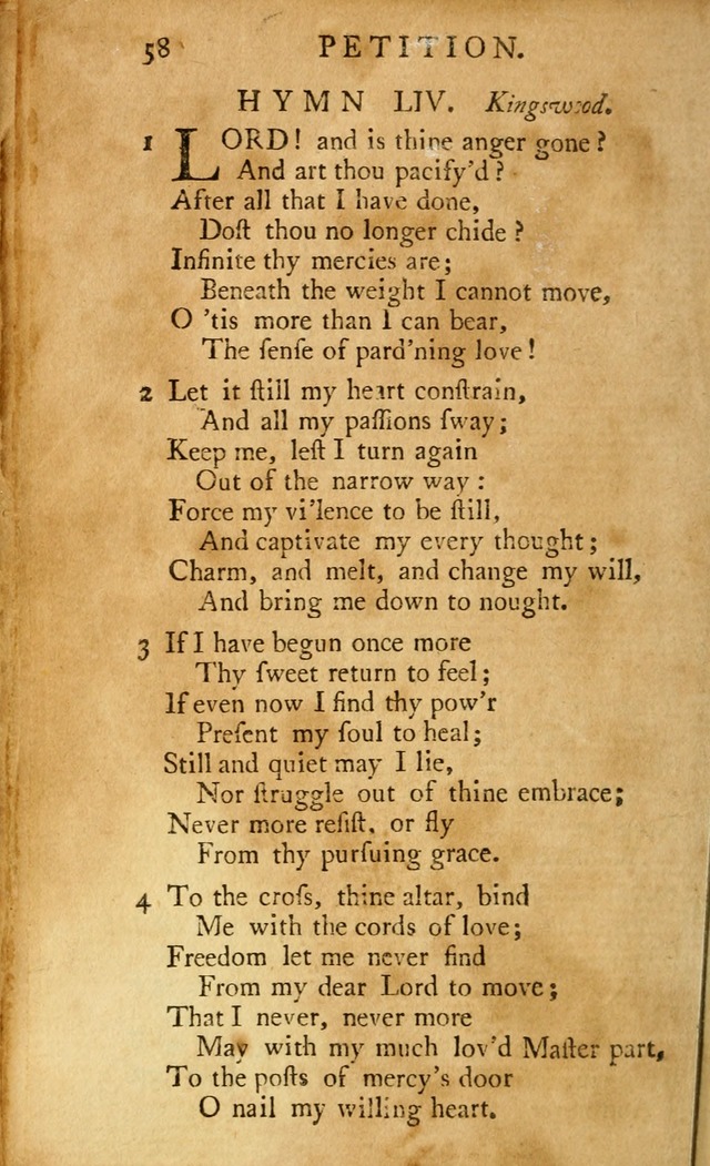 A Pocket hymn-book, designed as a constant companion for the pious: collected from various authors (11th ed.) page 58