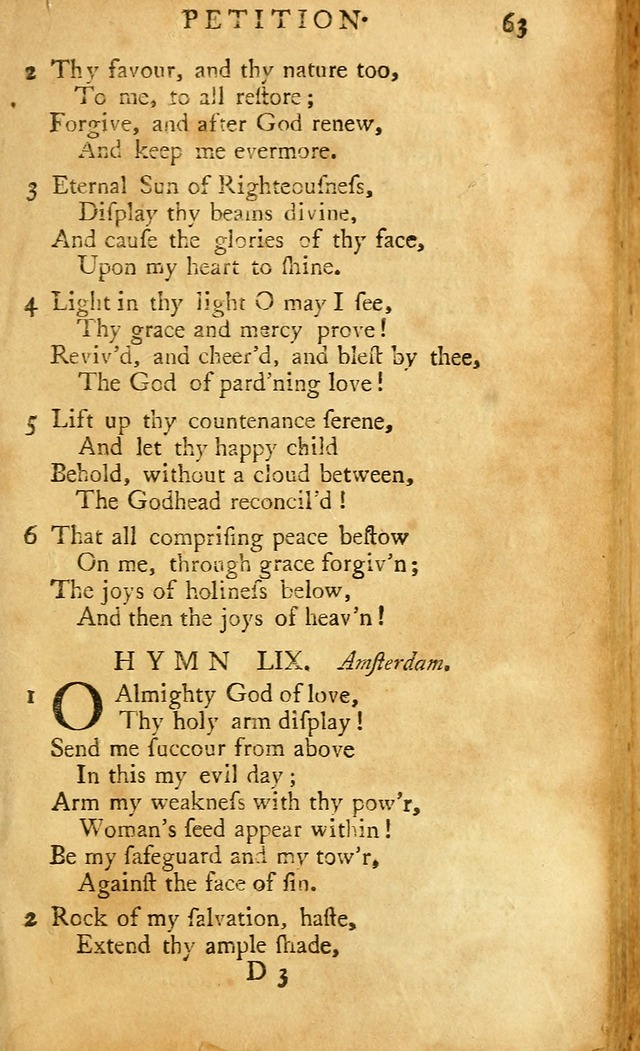 A Pocket hymn-book, designed as a constant companion for the pious: collected from various authors (11th ed.) page 63