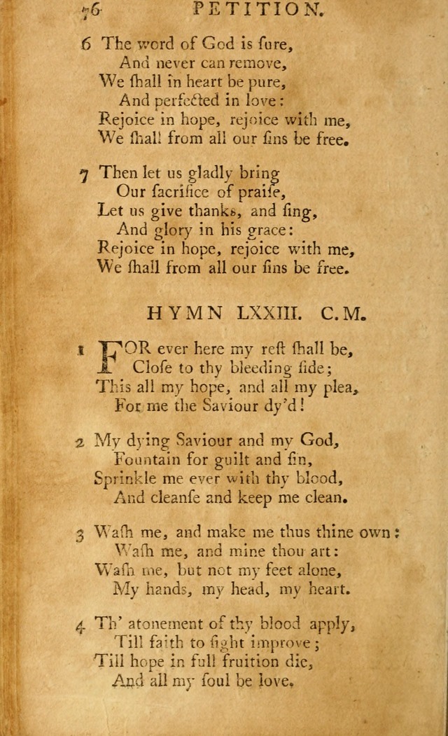 A Pocket hymn-book, designed as a constant companion for the pious: collected from various authors (11th ed.) page 76
