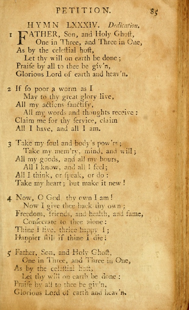 A Pocket hymn-book, designed as a constant companion for the pious: collected from various authors (11th ed.) page 85