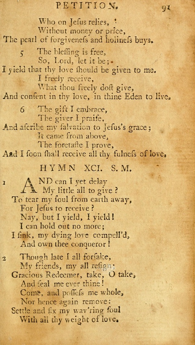 A Pocket hymn-book, designed as a constant companion for the pious: collected from various authors (11th ed.) page 91