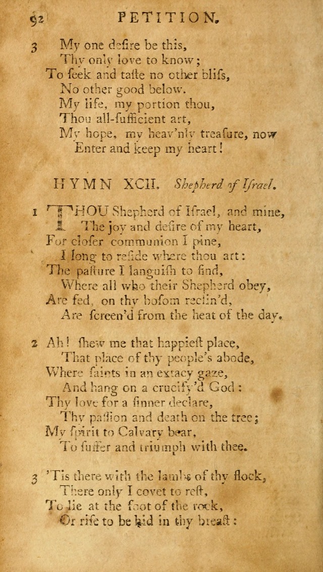 A Pocket hymn-book, designed as a constant companion for the pious: collected from various authors (11th ed.) page 92