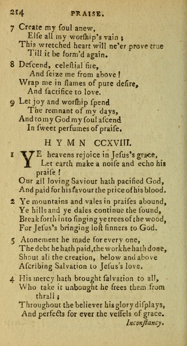 A Pocket Hymn Book: designed as a constant companion for the pious, collected from various authors (9th ed.) page 214