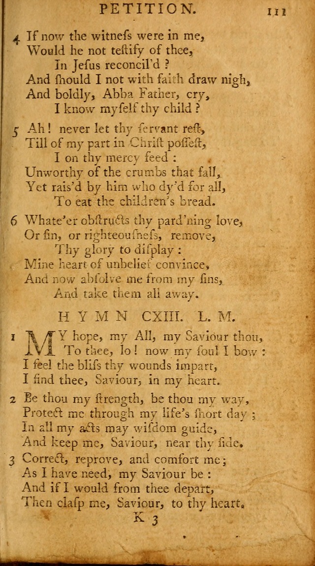 A Pocket Hymn-book: designed as a constant companion for the pious, collected from various authors (18th ed.) page 113