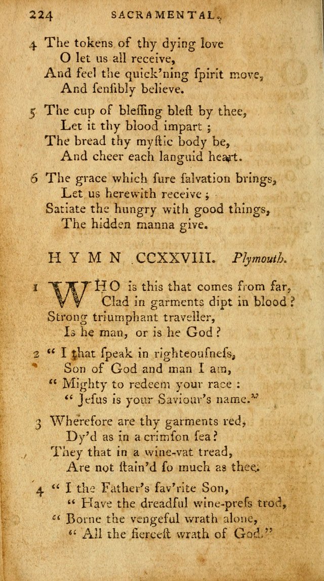 A Pocket Hymn-Book: designed as a constant companion for the pious: collected from various authors. (21st ed.) page 224