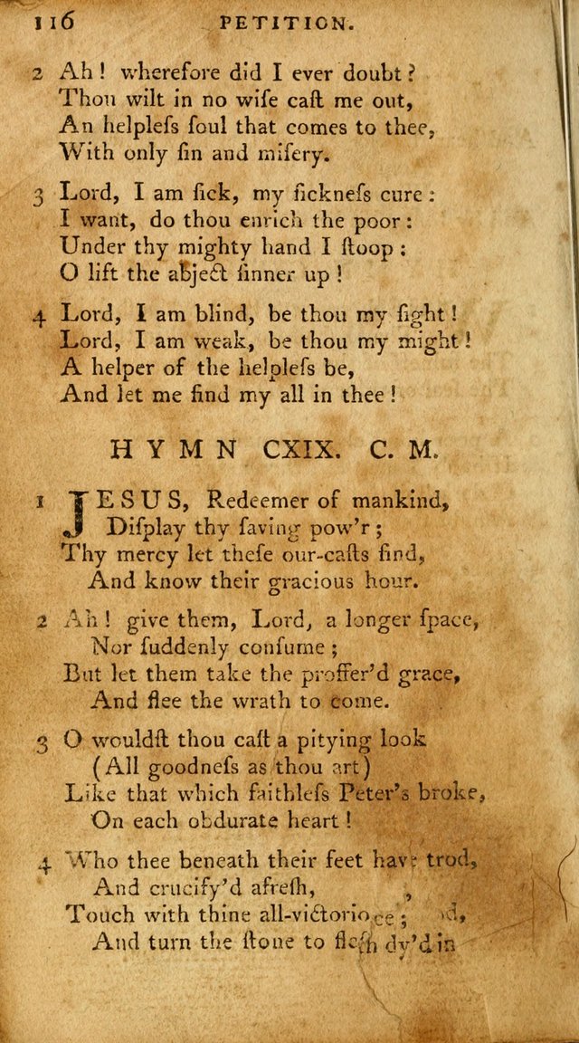 A Pocket Hymn Book, Designed as a Constant Companion for the Pious,  Collected from Various Authors. 28th ed. page 116