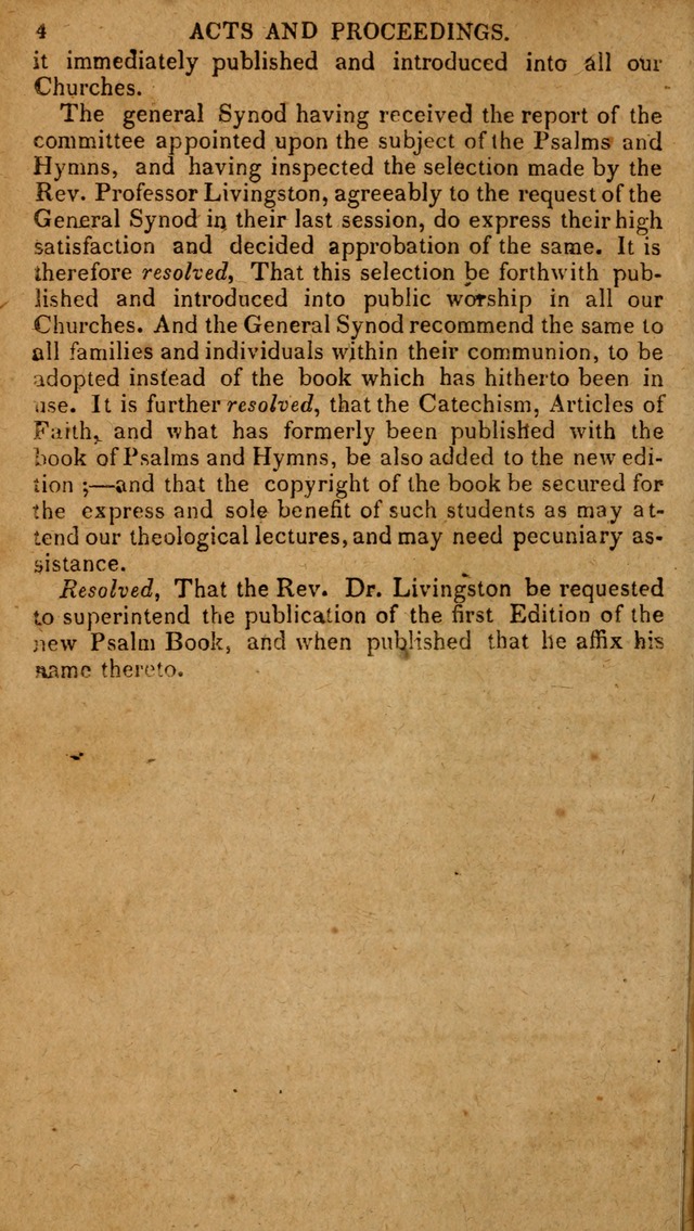 The Psalms and Hymns: with the catechism, confession of faith and liturgy of the Reformed Dutch Church in North America page 4