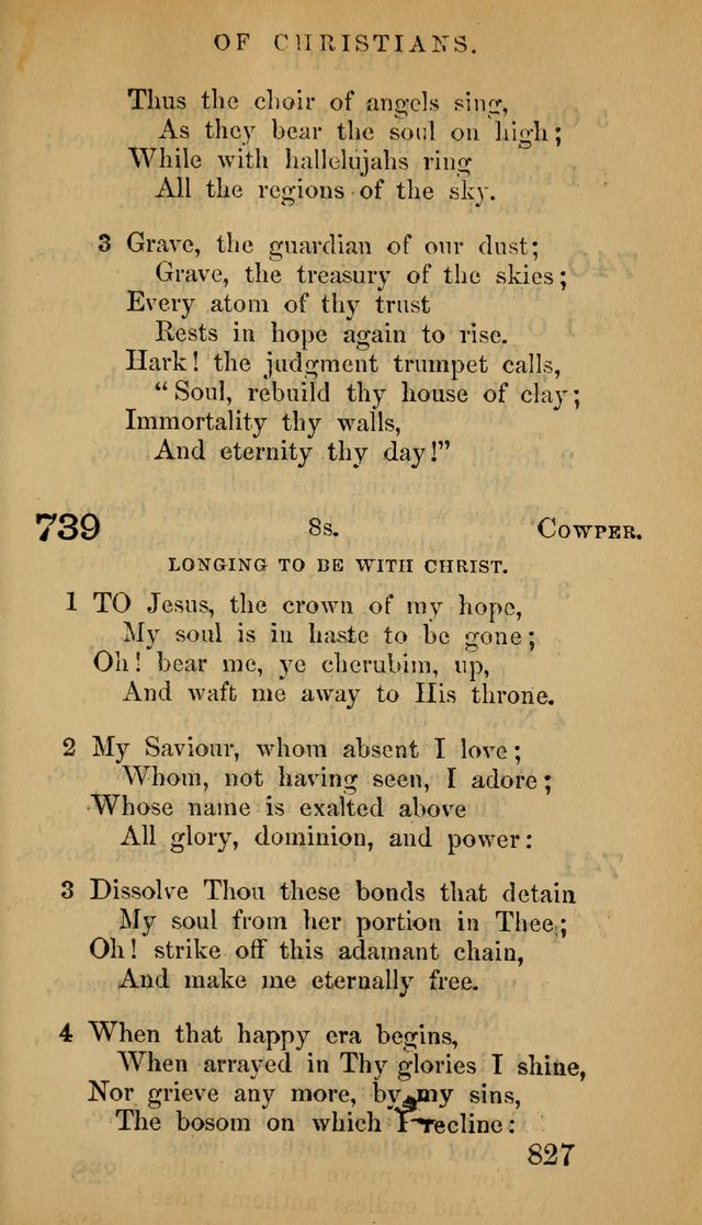 The Psalms and Hymns, with the Doctrinal Standards and Liturgy of the Reformed Protestant Dutch Church in North America page 835