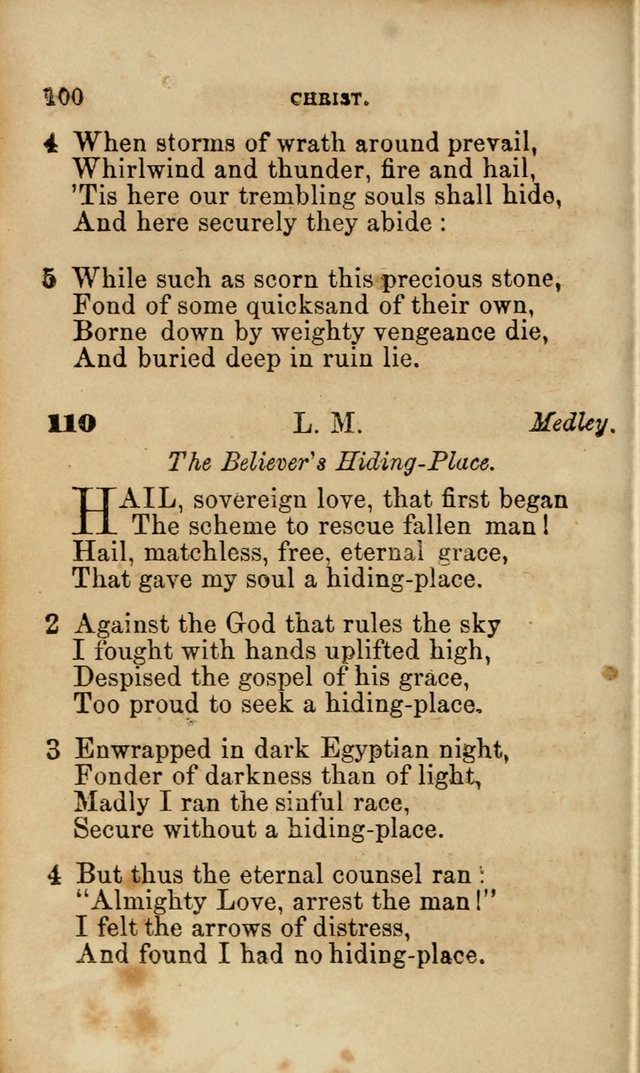 Pocket Hymns: original and selected. designed for the use of the regular Baptist church, and all who love our Lord Jesus Christ page 100