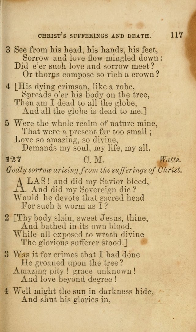 Pocket Hymns: original and selected. designed for the use of the regular Baptist church, and all who love our Lord Jesus Christ page 117