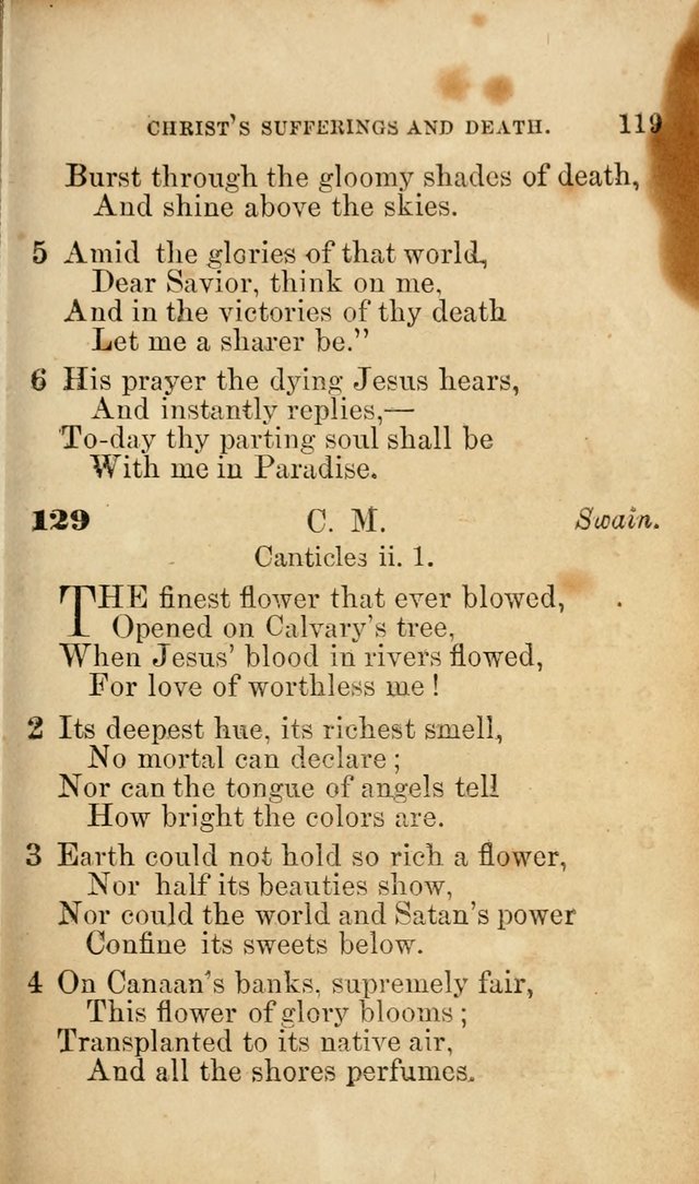 Pocket Hymns: original and selected. designed for the use of the regular Baptist church, and all who love our Lord Jesus Christ page 119