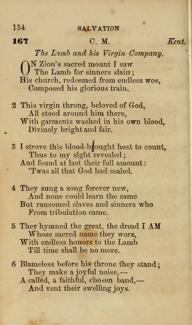 Pocket Hymns: original and selected. designed for the use of the regular Baptist church, and all who love our Lord Jesus Christ page 154