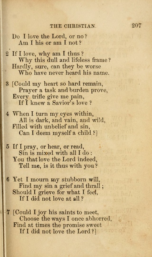 Pocket Hymns: original and selected. designed for the use of the regular Baptist church, and all who love our Lord Jesus Christ page 207