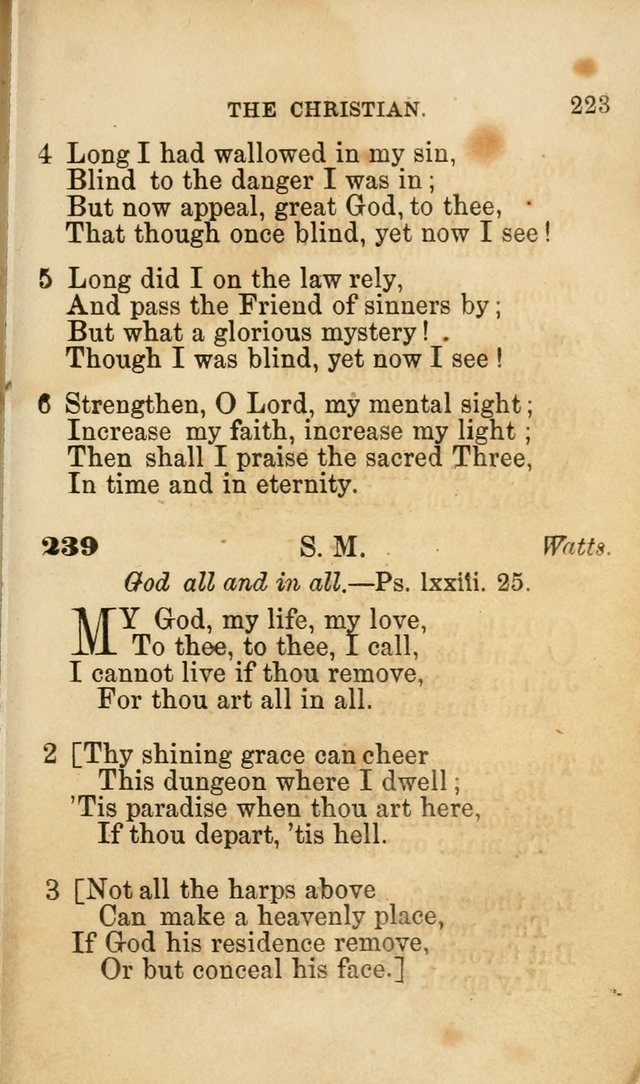 Pocket Hymns: original and selected. designed for the use of the regular Baptist church, and all who love our Lord Jesus Christ page 223