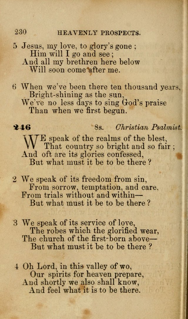 Pocket Hymns: original and selected. designed for the use of the regular Baptist church, and all who love our Lord Jesus Christ page 230