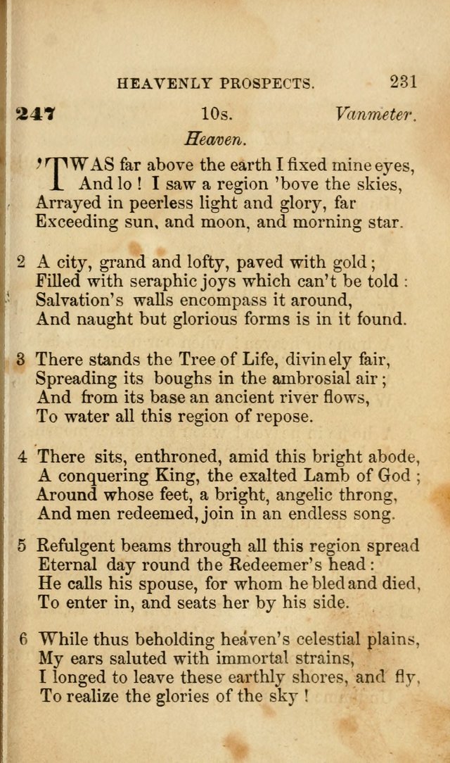 Pocket Hymns: original and selected. designed for the use of the regular Baptist church, and all who love our Lord Jesus Christ page 231